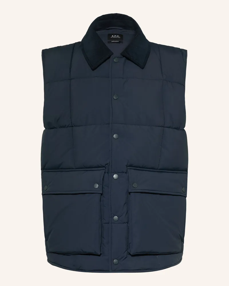 A.P.C. Steppweste Jimmy blau Dunkelblau