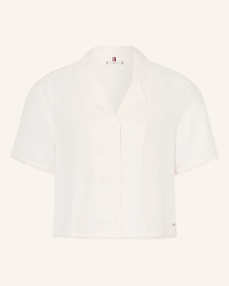 Tommy Hilfiger Blusenshirt Mit Leinen beige Weiss