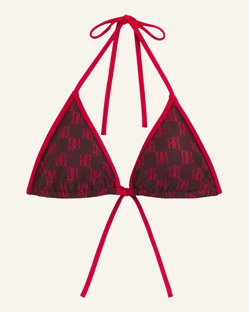 HUGO BOSS Bikini-Oberteil Monogram Triangle Regular Fit rot Rot