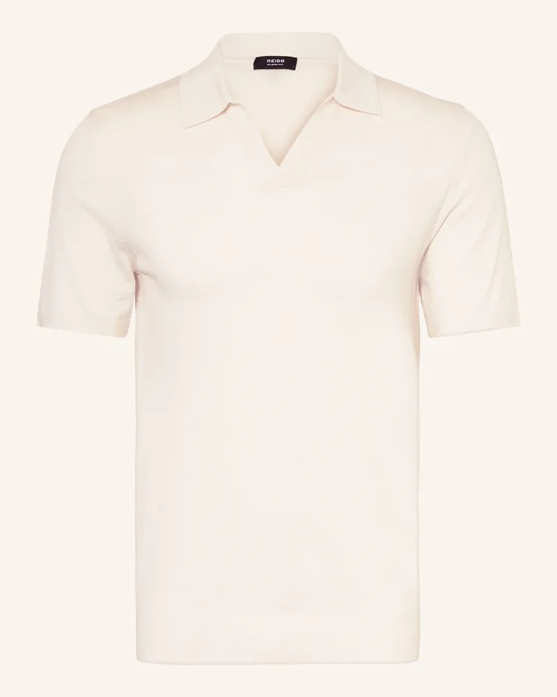 Reiss Strick-Poloshirt aus Merinowolle Weiss
