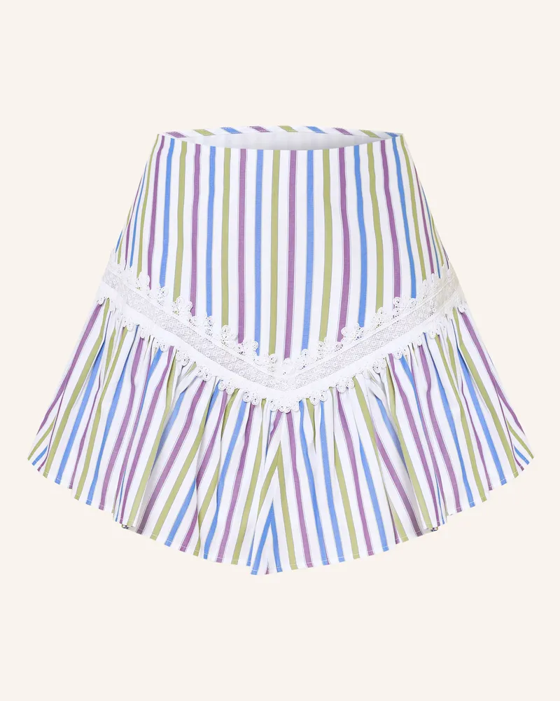 Claudie Pierlot Rock Mit Spitze Und Rüschen weiss Blau