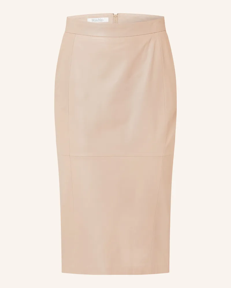 Max Mara Lederrock RICAMO Taupe