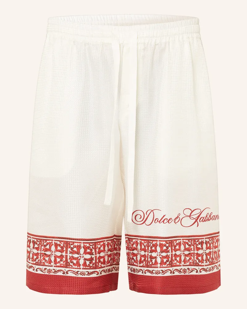 Dolce & Gabbana Jacquard-Shorts Aus Seide weiss Weiss