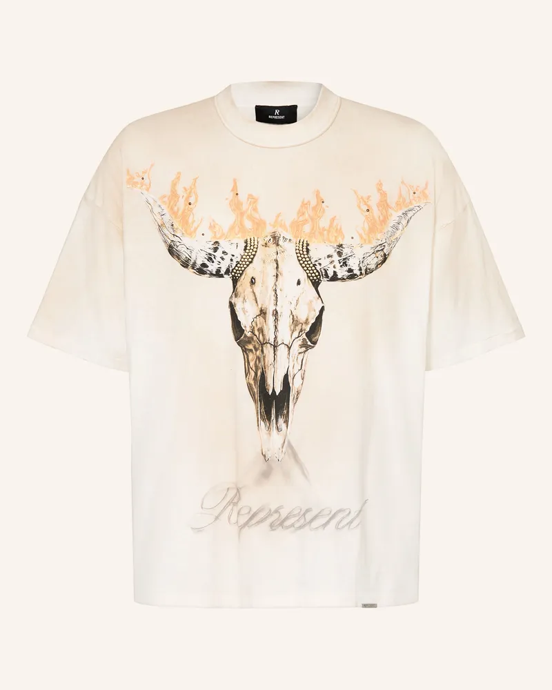 REPRESENT T-Shirt Mit Nieten weiss Beige