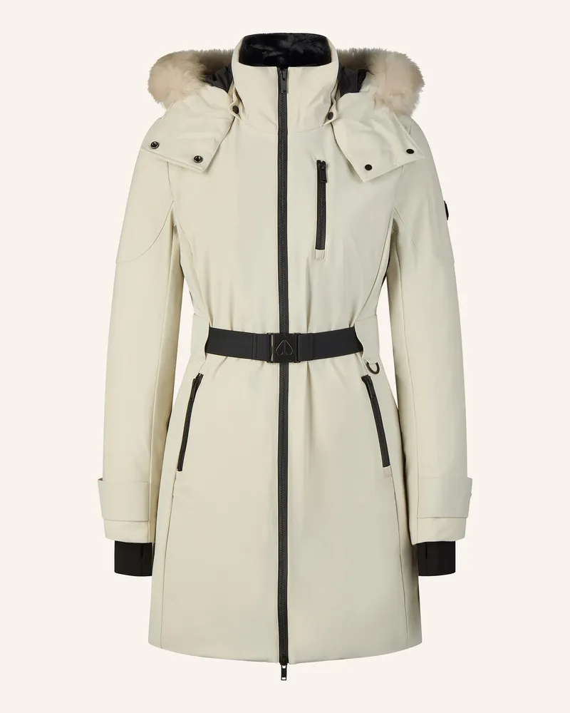 Moose Knuckles Daunenparka WINGROVE mit Kunstfell und abnehmbarer Kapuze Creme