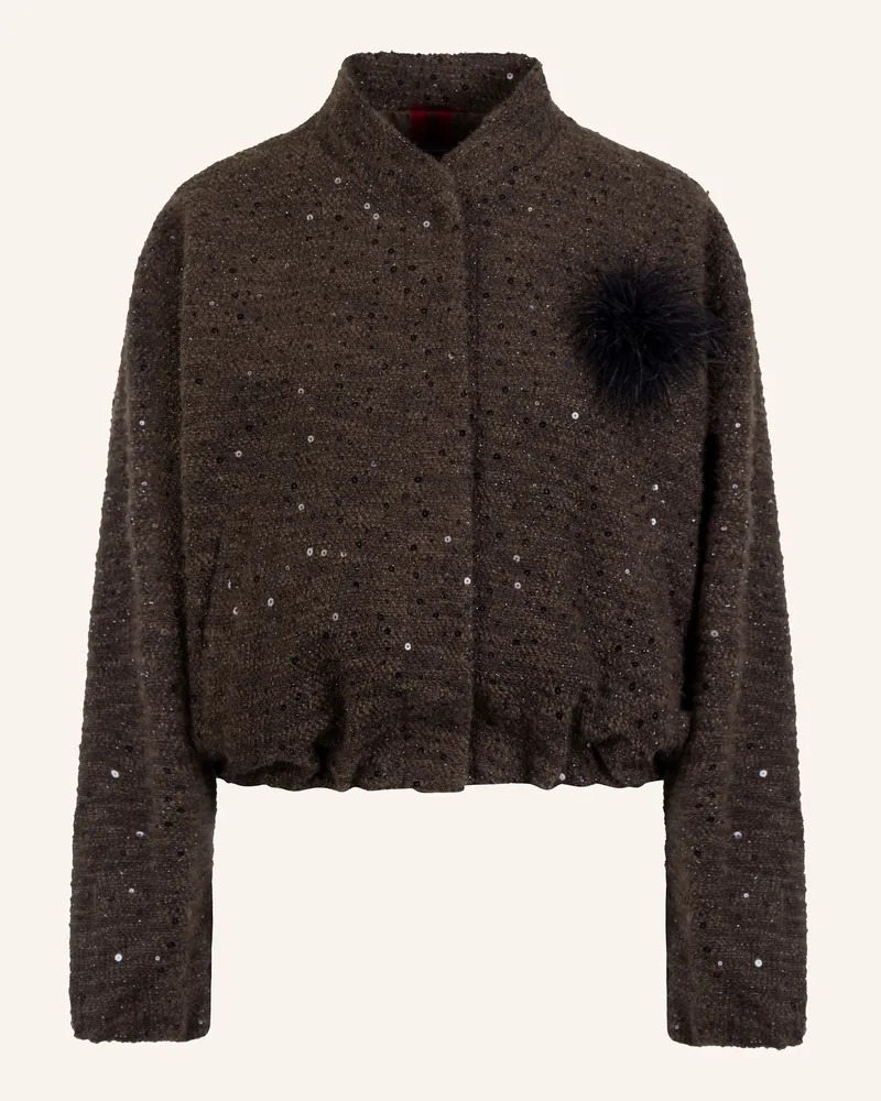 White Label Jacke Bouclé Jersey Blouson braun Braun