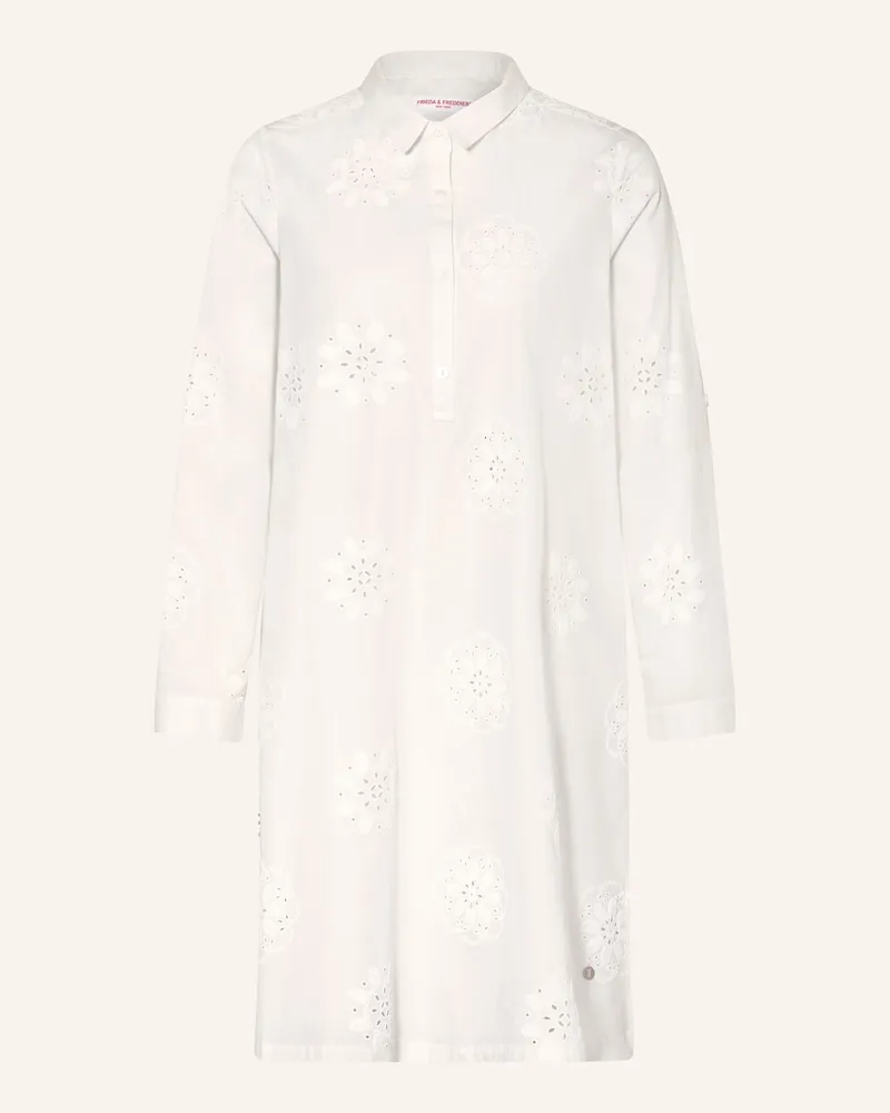 Frieda & Freddies Hemdblusenkleid Mit Lochspitze weiss Weiss