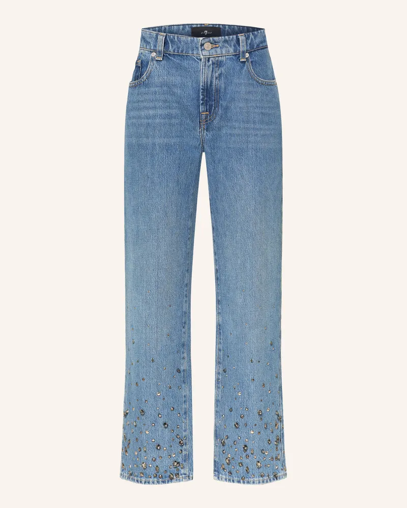 7 for all mankind Straight Jeans Calie Mit Schmucksteinen blau 1zb
