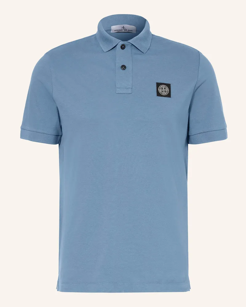 Stone Island Piqué-Poloshirt Blau