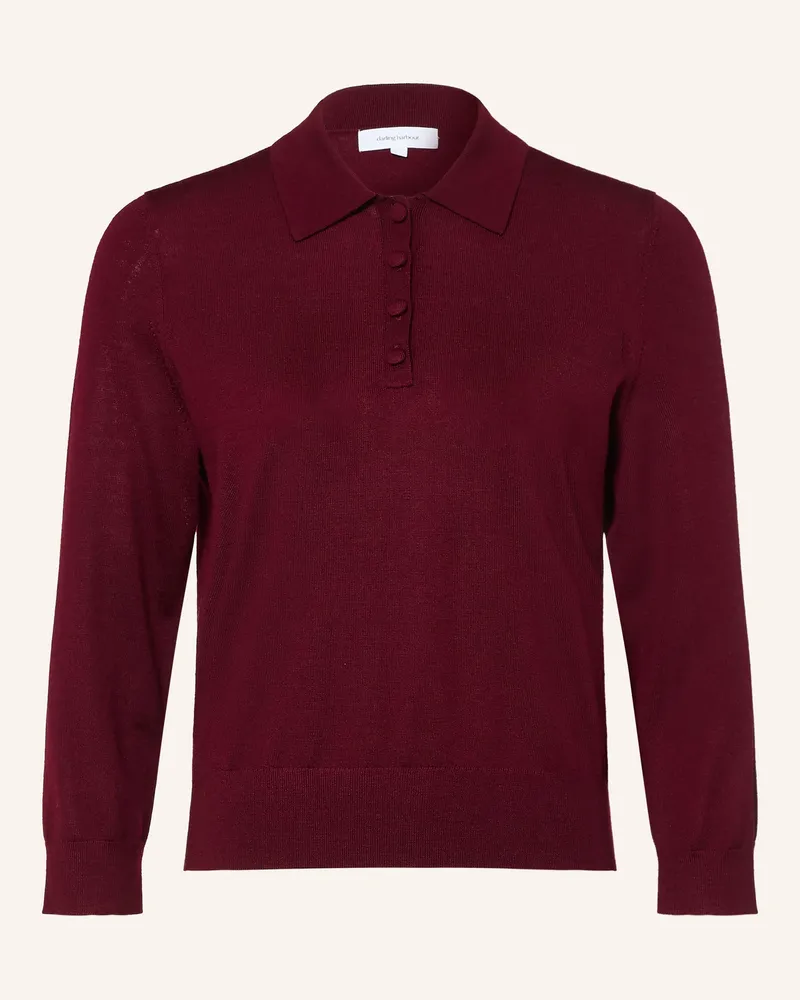 Darling Harbour Strick-Poloshirt Mit 3/4-Arm rot Burgundy