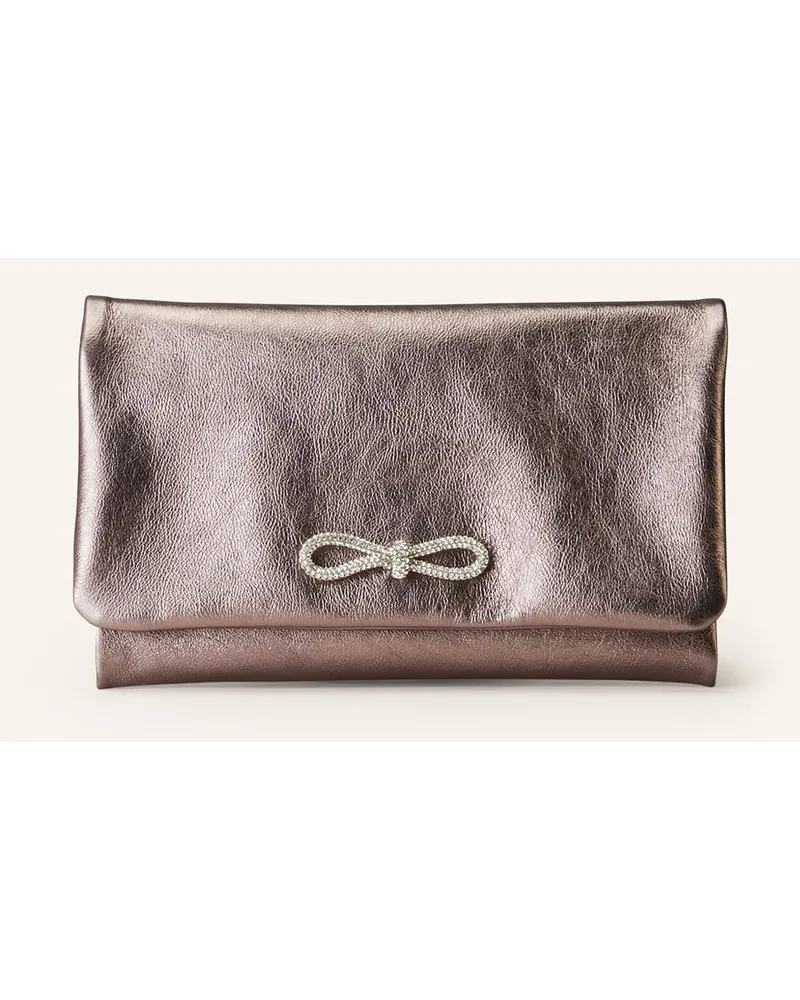 Abro Clutch mit Schmucksteinen Beige