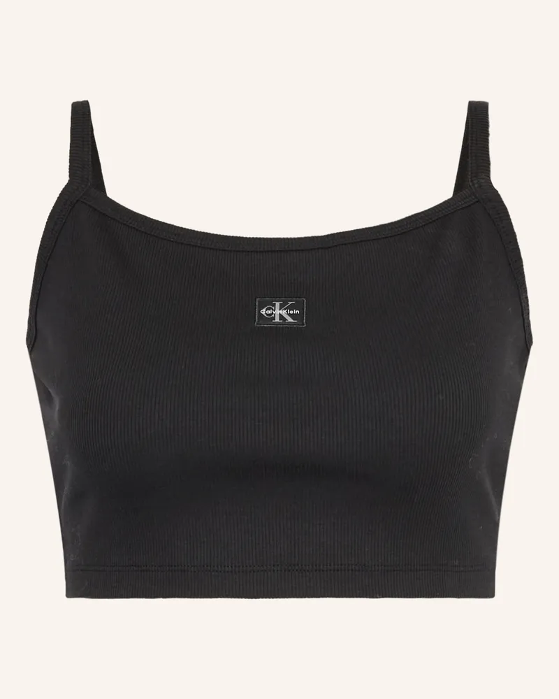Calvin Klein Cropped-Top schwarz Schwarz