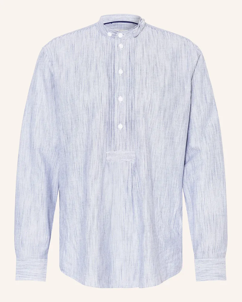 Johann & Johanna Trachtenhemd Comfort Fit mit Stehkragen Blau