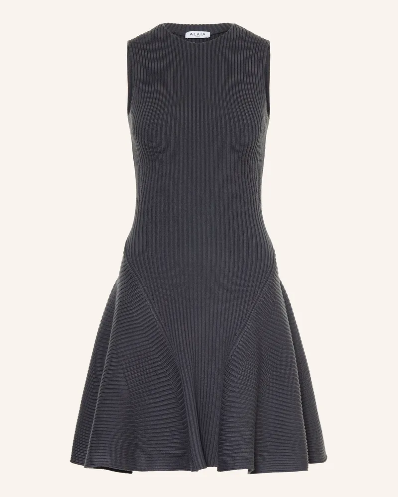 Alaïa Strickkleid blau Dunkelgrau