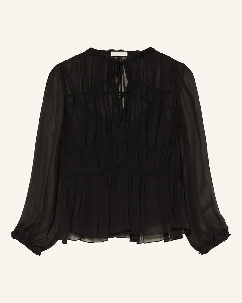 Ulla Johnson Blusenshirt ROBBIE aus Seide Schwarz