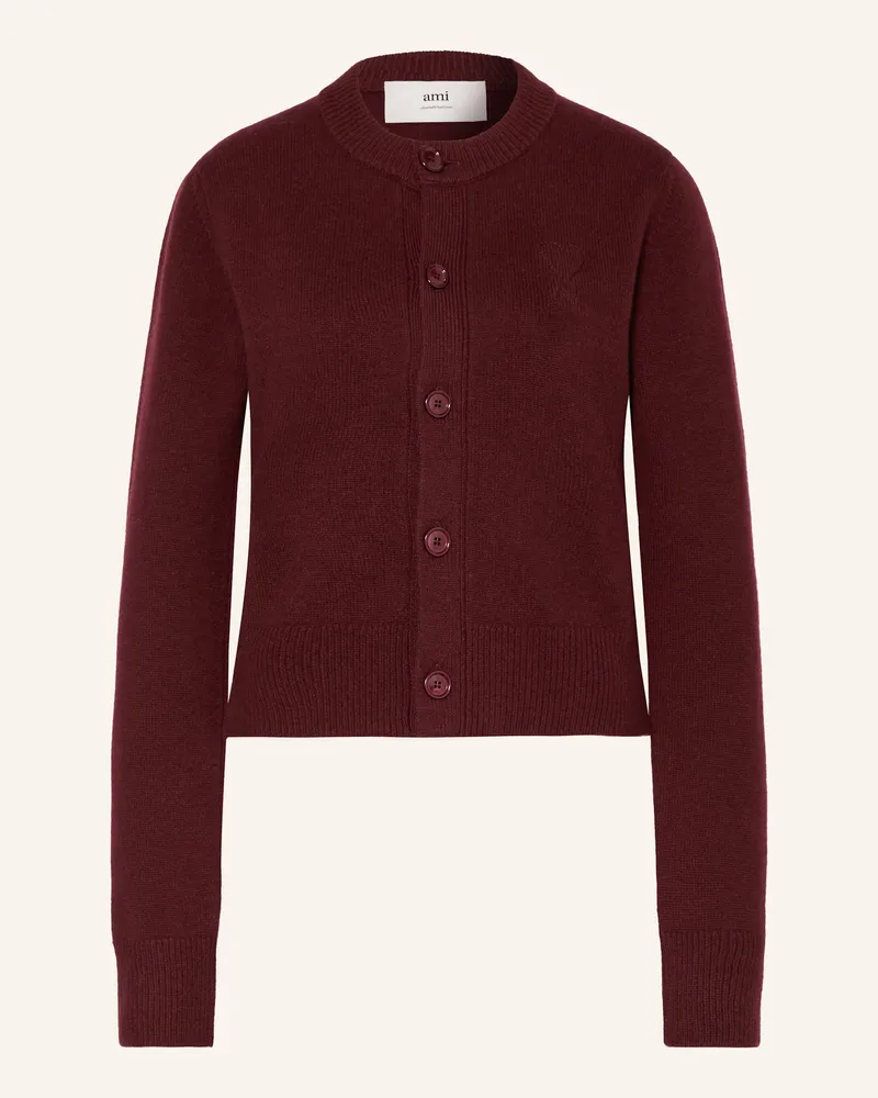 AMI Paris Strickjacke Dunkelrot