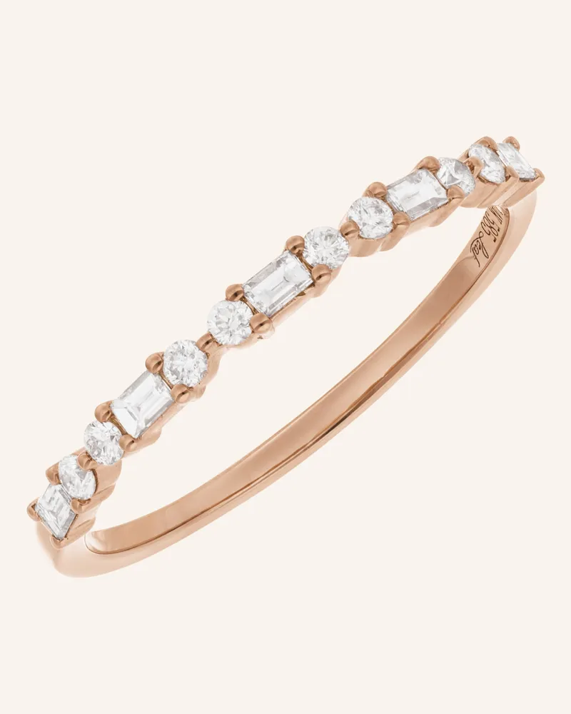 Leaf Ring BAQUETTE aus 14 Karat Roségold mit Diamanten Roségold