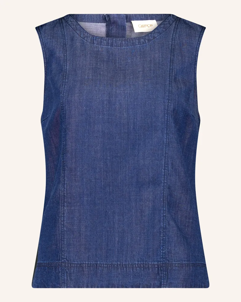 Cartoon Blusentop In Jeansoptik blau Dunkelblau