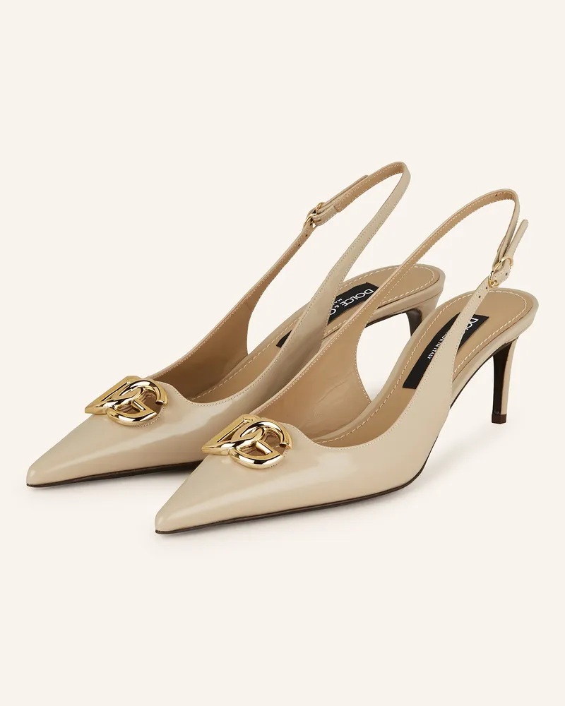 Dolce & Gabbana Slingpumps Hellbraun
