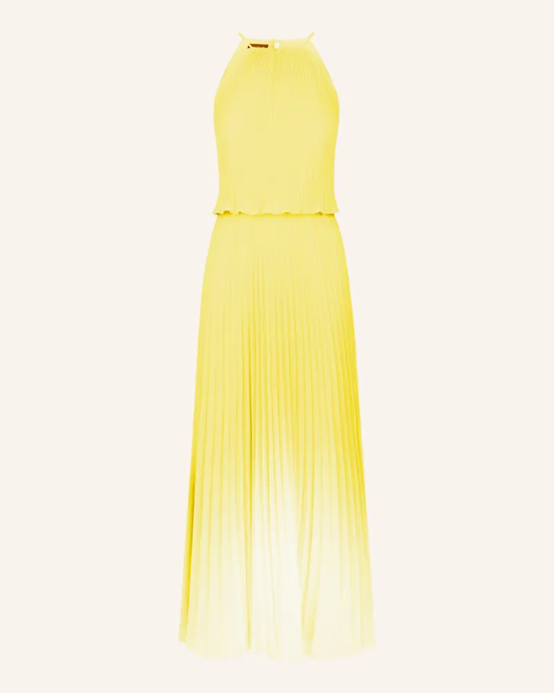 Apart langes Plisseekleid Gelb