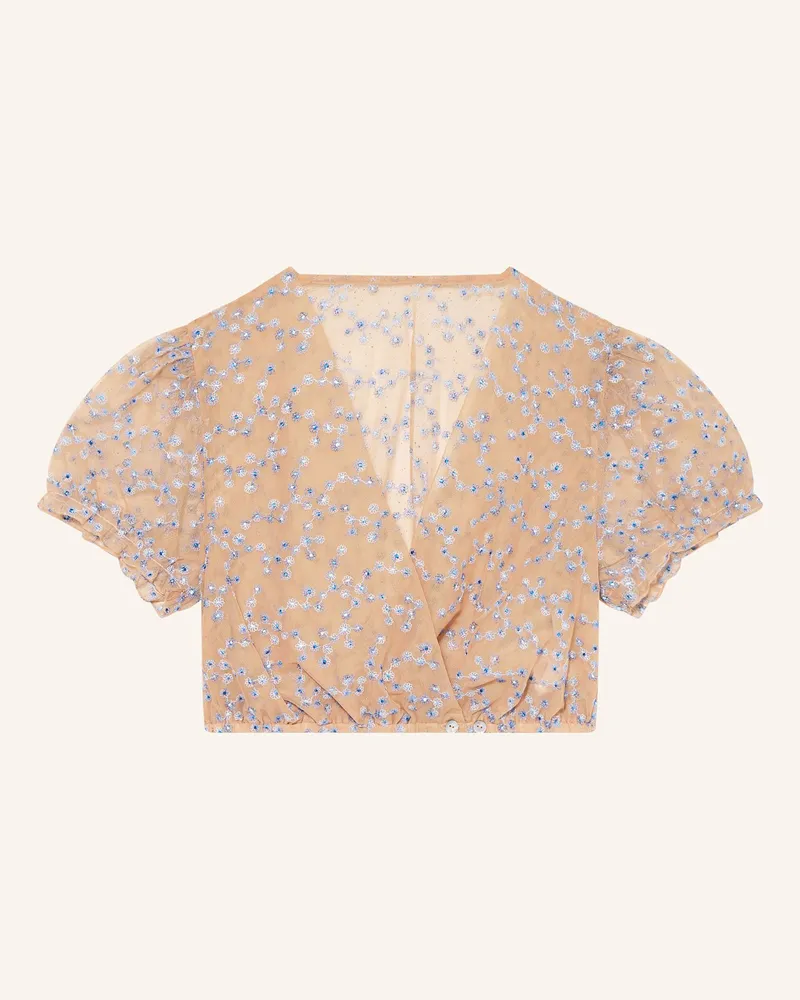 Johann & Johanna Dirndlbluse blau Beige