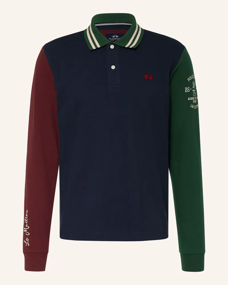 La Martina Piqué-Poloshirt blau Dunkelblau