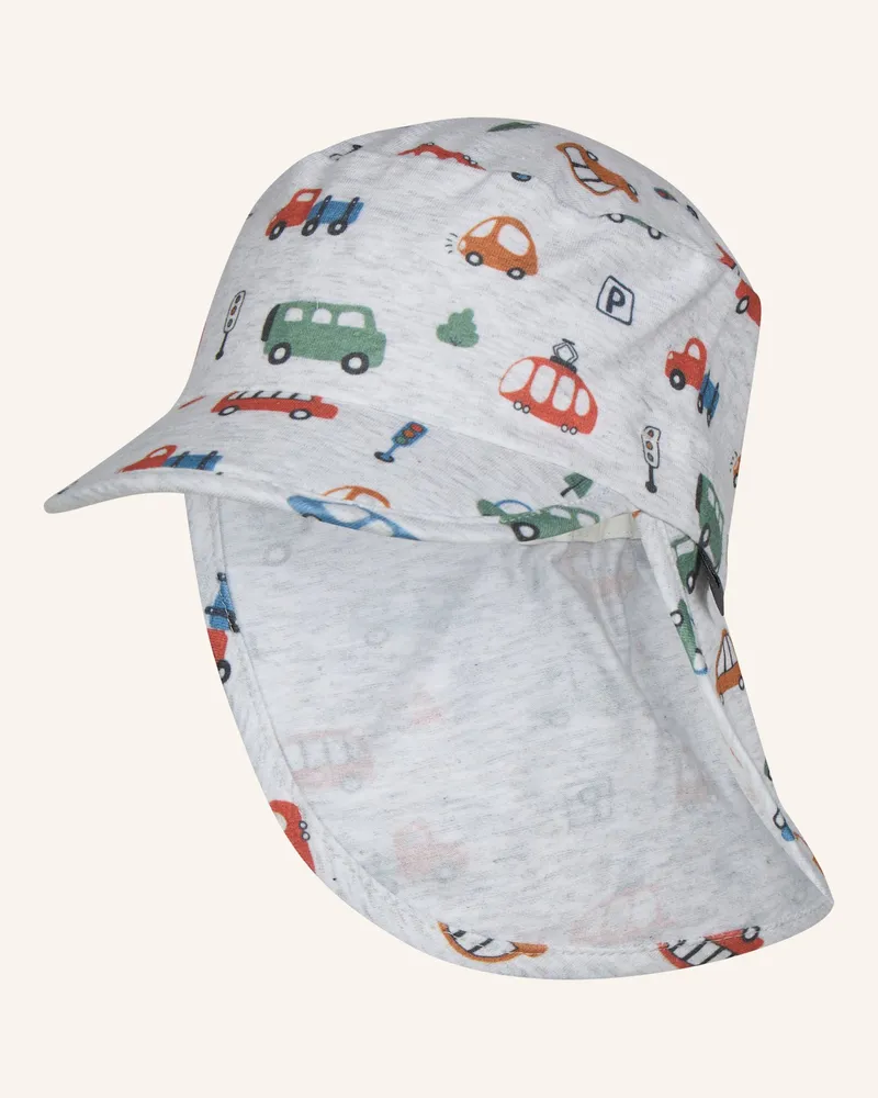 Sterntaler Schirmmütze mit Nackenschutz Fahrzeuge Hellgrau