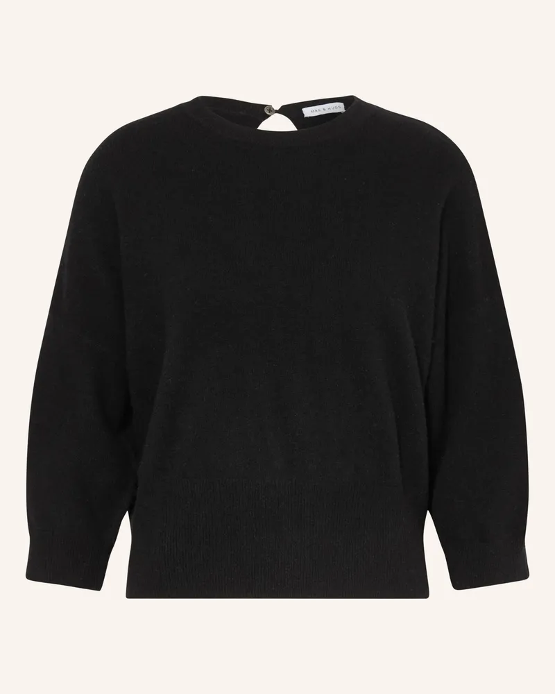 Mrs & HUGS Pullover Mit Cashmere Und 3/4-Arm schwarz Schwarz