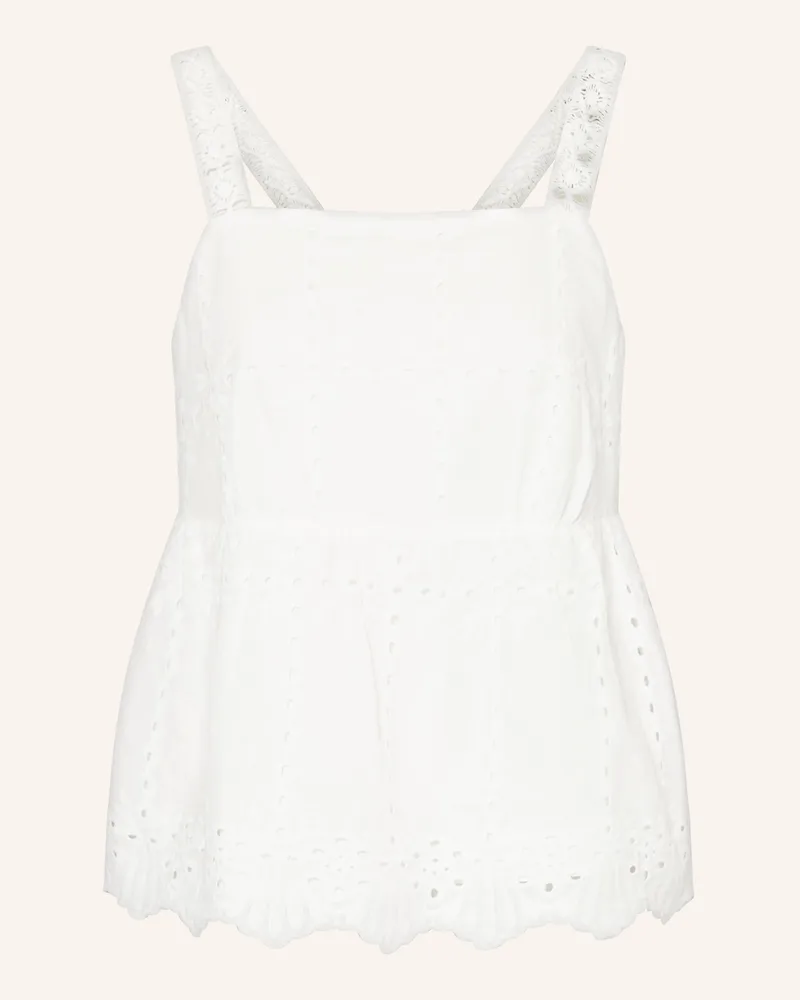 Riani Top Mit Lochspitze weiss Weiss