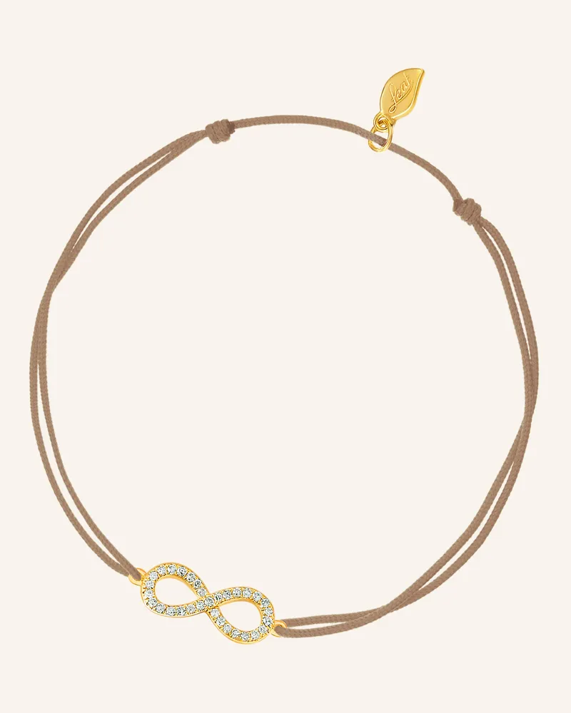 Leaf Freundschaftsarmband Infinity Aus 18 Karat Gelbgold Mit Diamanten beige Beige