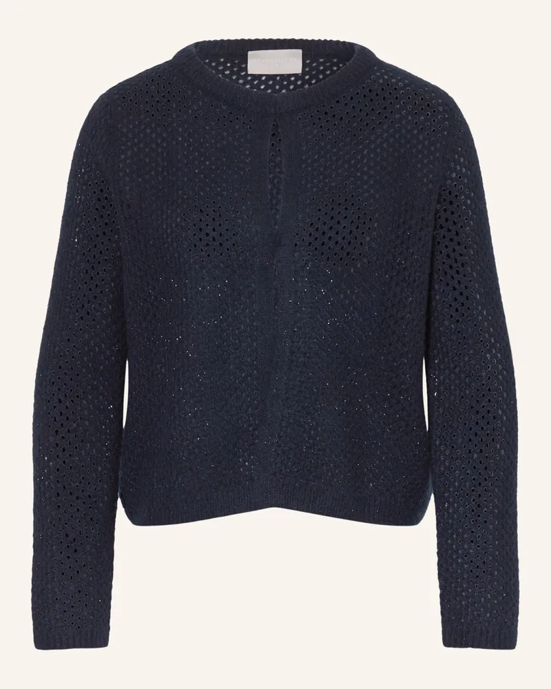 hemisphere Strickjacke Mit Cashmere Und Glitzergarn blau Dunkelblau