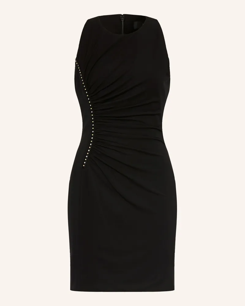 Versace Cocktailkleid aus Jersey mit Schmucksteinen Schwarz