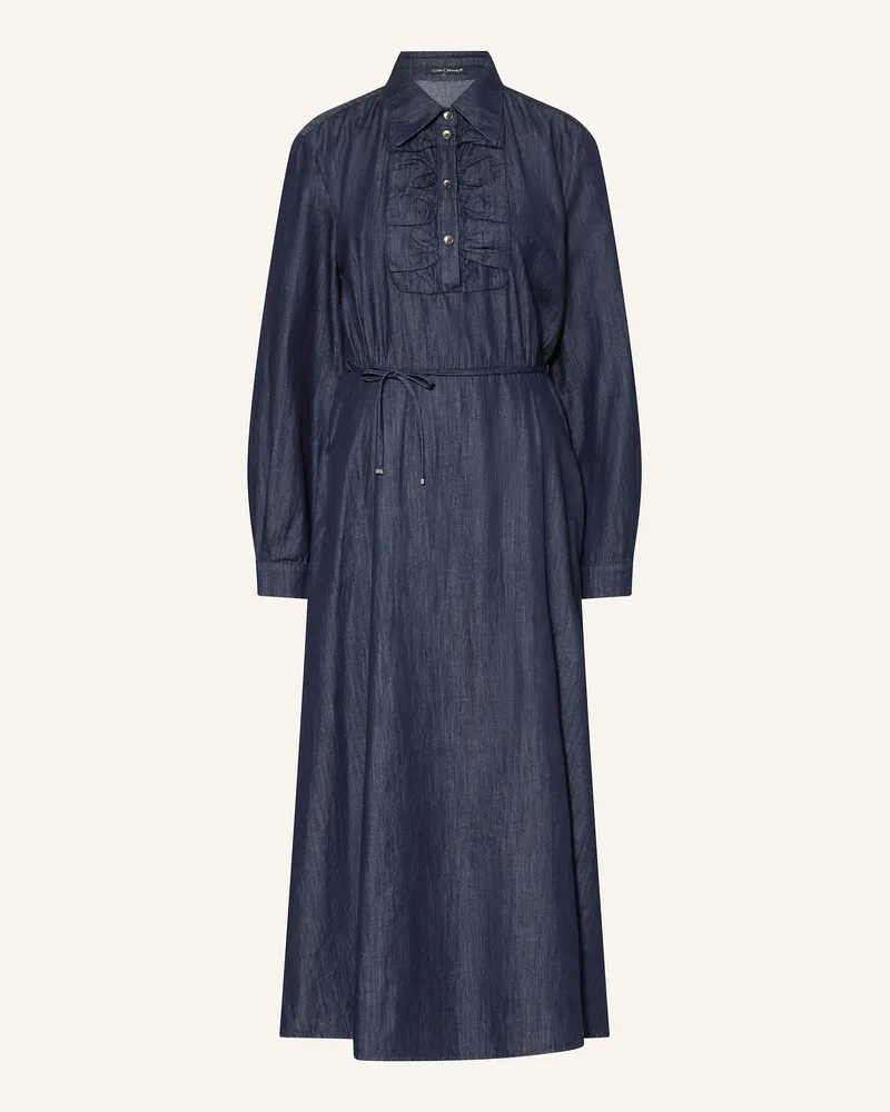 Luisa Cerano Hemdblusenkleid in Jeansoptik Dunkelblau