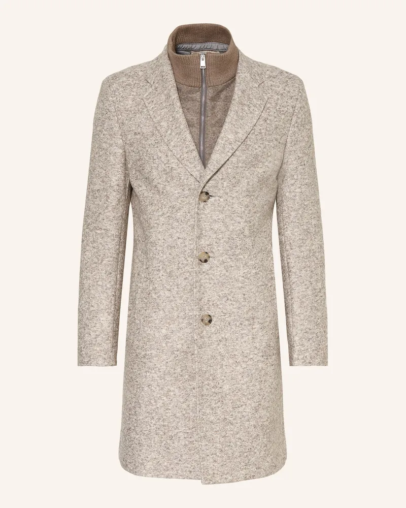 HUGO BOSS Mantel Hyde Mit Herausnehmbarer Blende beige Creme