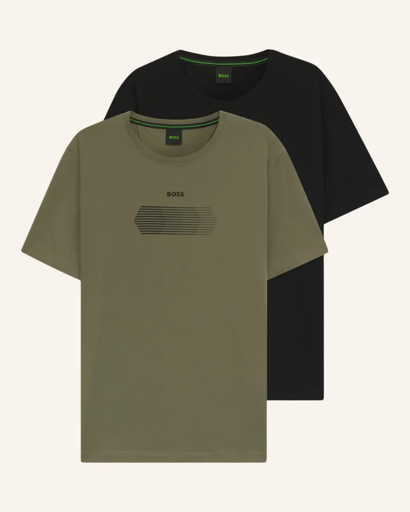 HUGO BOSS T-Shirt Ts_Graphic Set Cn Regular Fit lila Khaki