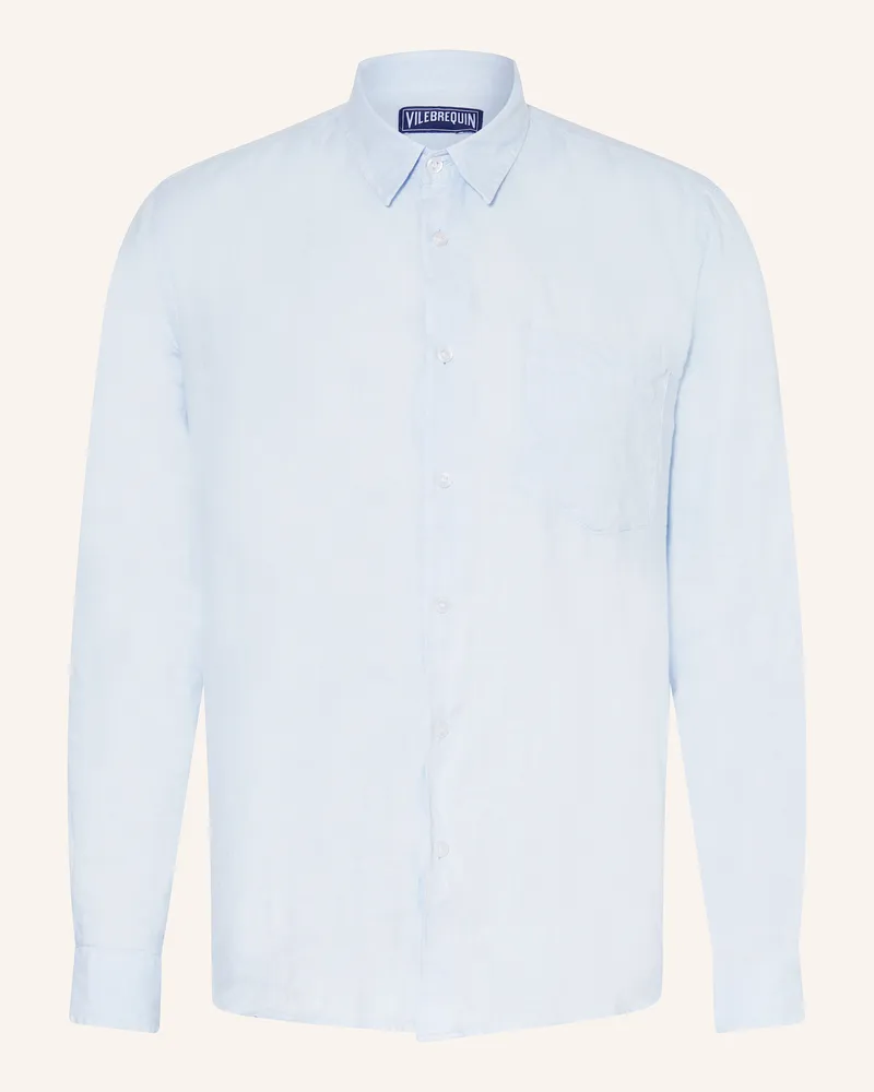 Vilebrequin Leinenhemd Regulrar Fit Hellblau