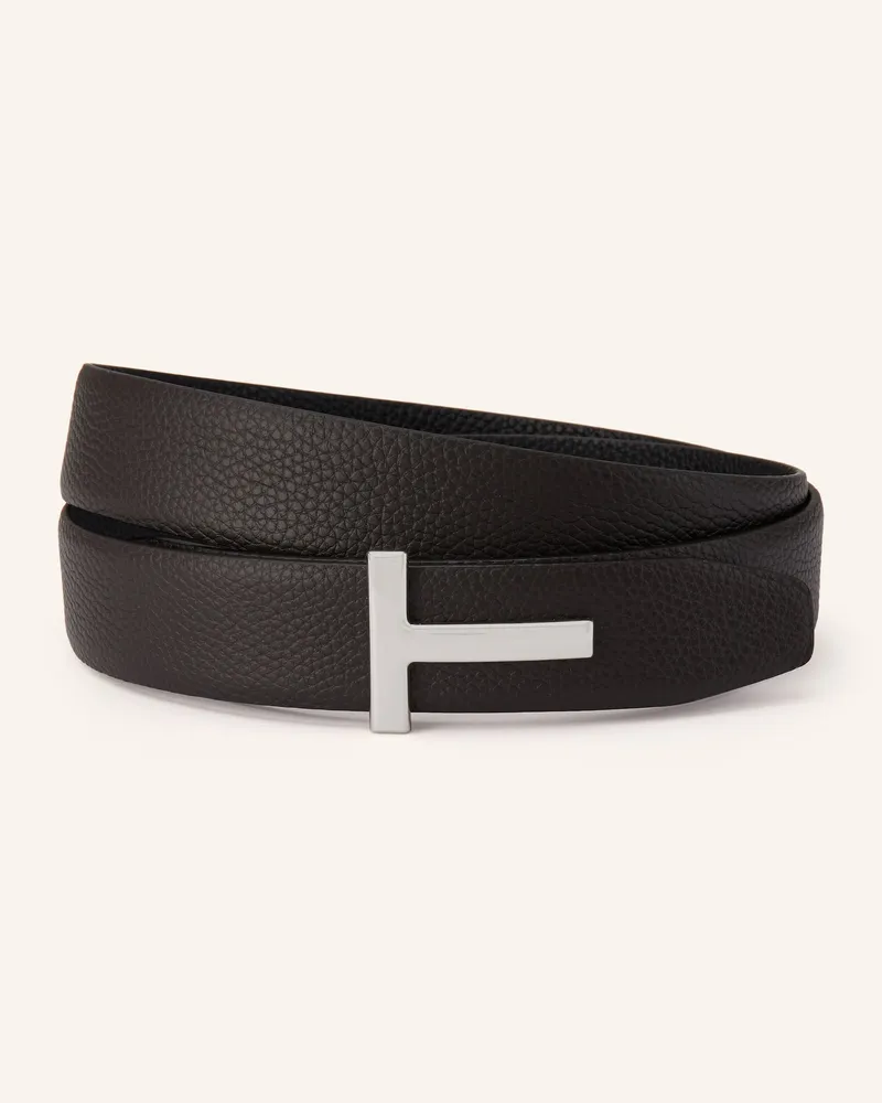 Tom Ford Ledergürtel zum Wenden Dunkelbraun