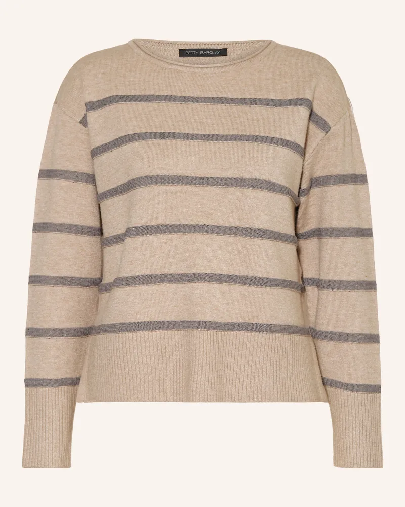 Betty Barclay Pullover Mit Pailletten beige Taupe