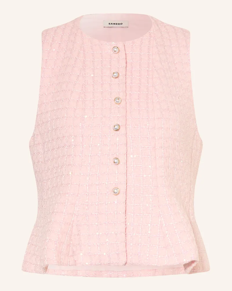 Sandro Bouclé-Weste Mit Pailletten pink Rosa