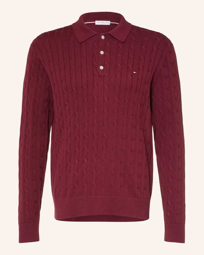 Tommy Hilfiger Strick-Poloshirt rot Dunkelrot