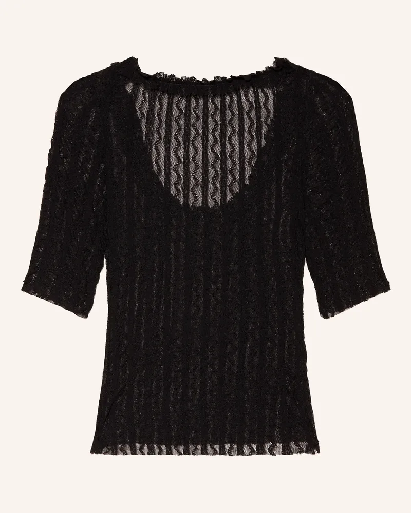 MAX&Co. Spitzenshirt Alfio Mit Rüschen schwarz Schwarz