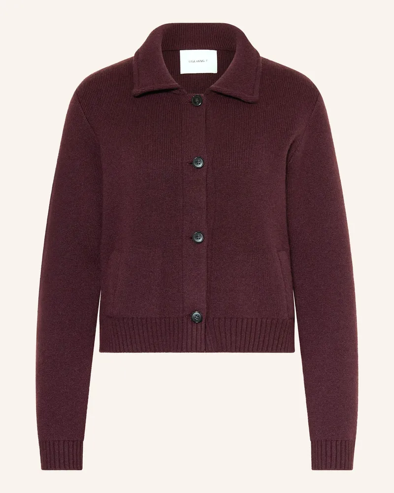 Lisa Yang Strickjacke LYNNA aus Cashmere Dunkellila