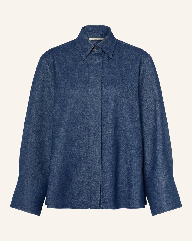 lilienfels Hemdbluse In Jeansoptik Aus Flanell blau Dunkelblau