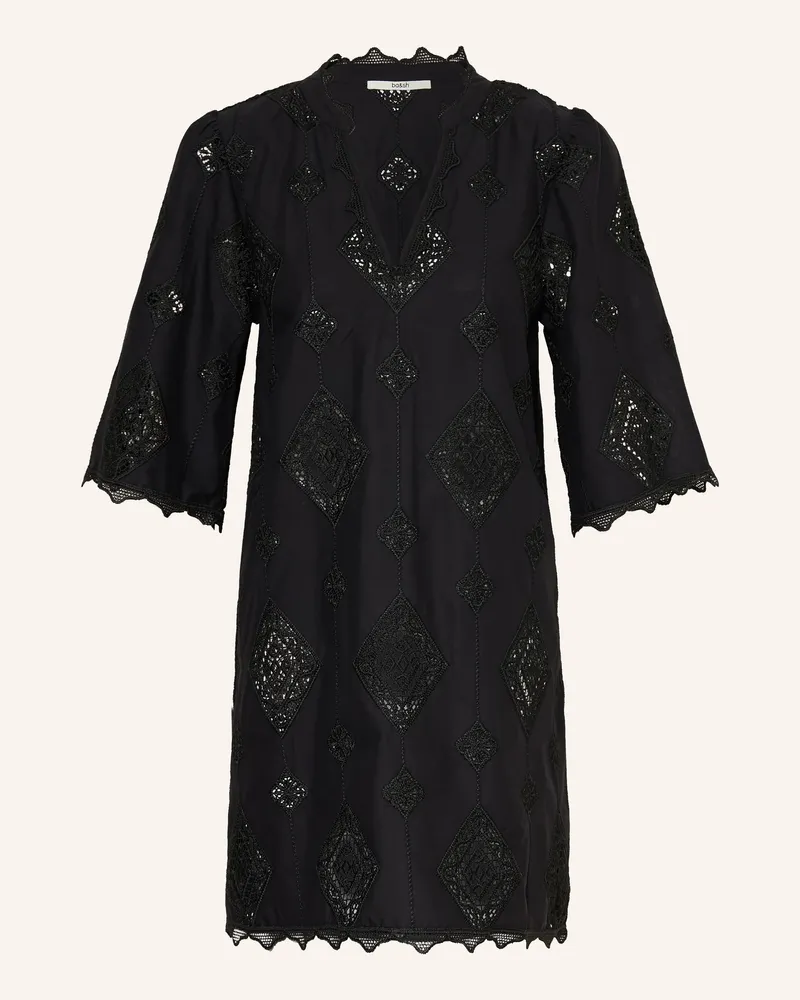 ba&sh Kleid Malo Mit Lochspitze Und 3/4-Arm schwarz Schwarz