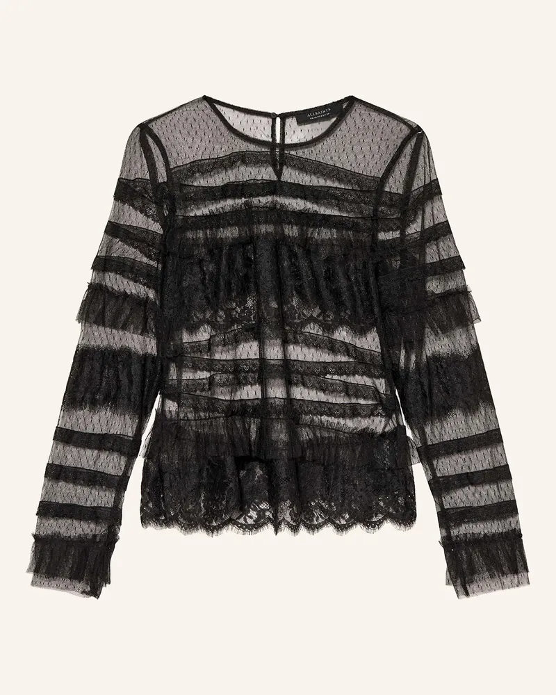 AllSaints Bluse ARLEA mit Spitze Schwarz