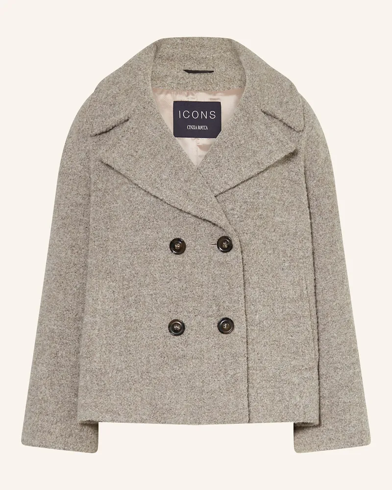 Cinzia Rocca Bouclé-Jacke beige Grau