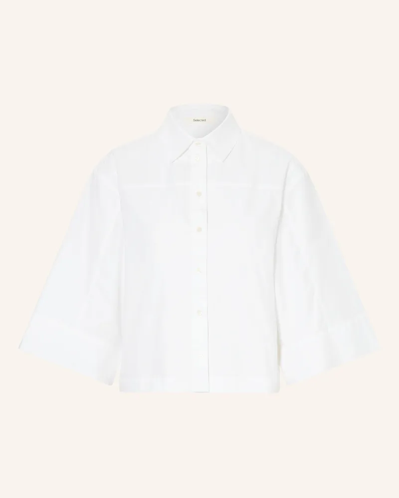 Selected Hemdbluse Mit 3/4-Arm weiss Weiss