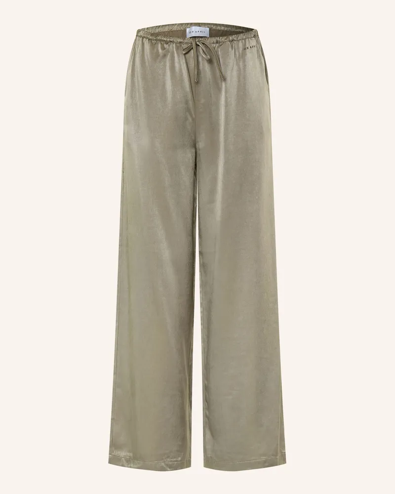 OH APRIL Marlenehose Verde Aus Satin gruen Oliv