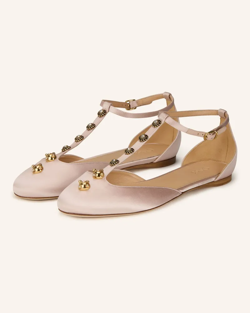 Chloé Mary-Jane-Ballerinas Celeste Mit Nieten Und Schmucksteinen rosa 6j4