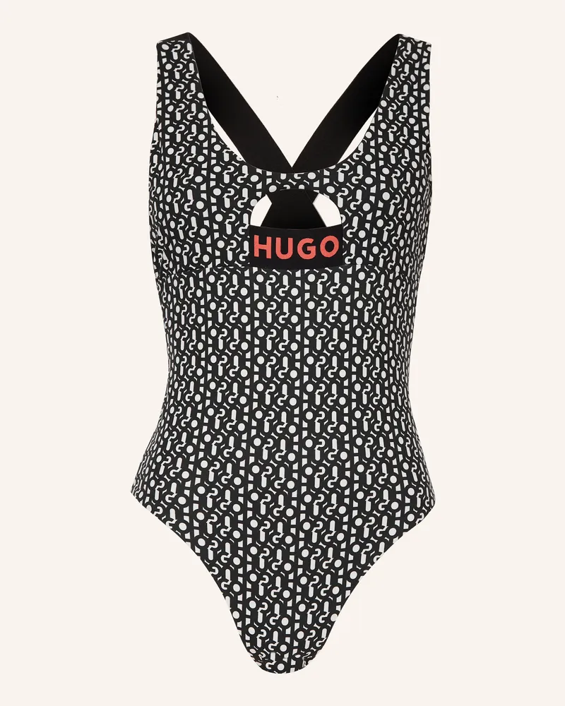 HUGO BOSS Badeanzug MONOGRAM Schwarz
